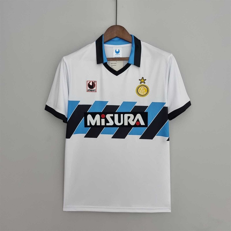 AAA Quality Inter milan 90/91 Away White Soccer Jersey